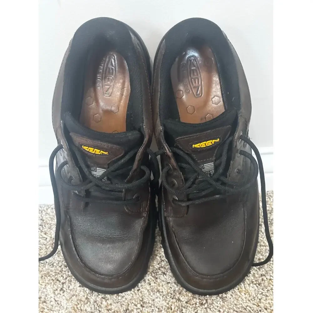 EUC KEEN genuine leather, brown lace-up Anchor Park Low, waterproof, size 11
